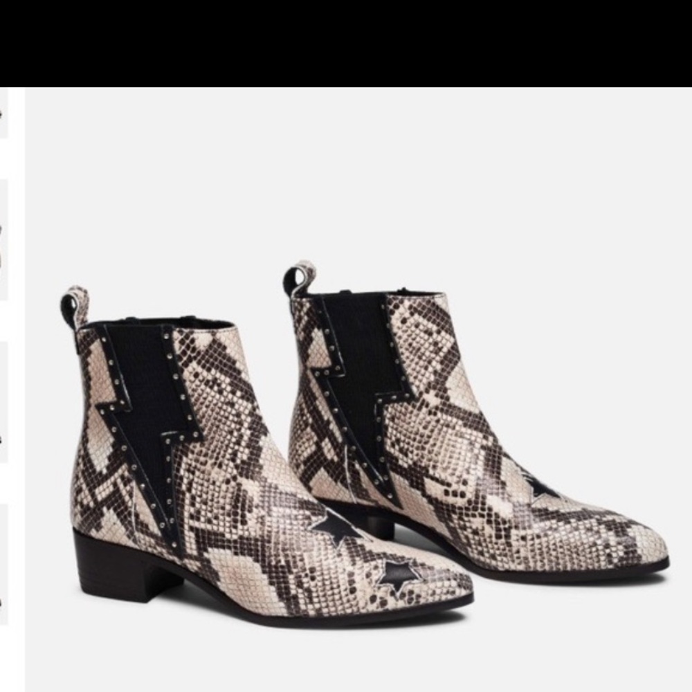 Modern Vice Bolt Boot Leather White Snake